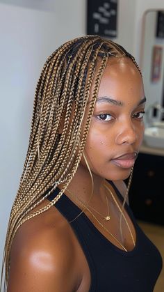 25 Knotless Braid Inspirations Bursting with Vibrant Colors Knotless Braid Inspiration, Braids 1b/30, Knotless Box Braid Color Ideas, Honey Knotless Braids, 27 30 Knotless Braids, Medium Knotless Box Braids With Color, 27 And 30 Knotless Braids, Dark Skin Blonde Braids, Blonde Braids Hairstyles