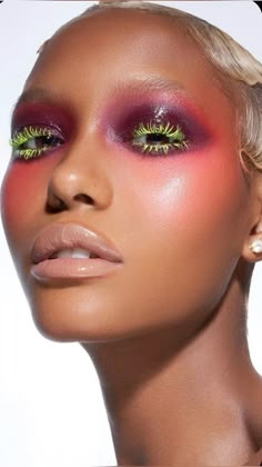 Afro Futuristic Makeup, Bold Colorful Makeup, Artistry Makeup Looks, High Fashion Makeup Looks, Danessa Myricks Makeup, Abstract Makeup Looks, Editorial Makeup Photography, Editorial Nails, Art Makeup Looks