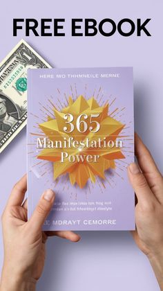 a person holding up a book with the title 350 manifestion power