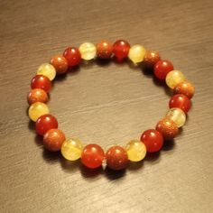 Apollo Beaded Bracelet Made with goldstone, citrine & carnelian to represent the God of the Sun & Light. God Of The Sun, Sun Light, Bracelet Making, Arm Band, Beaded Bracelet, Citrine, Sell On Etsy, The Sun, Etsy Accessories