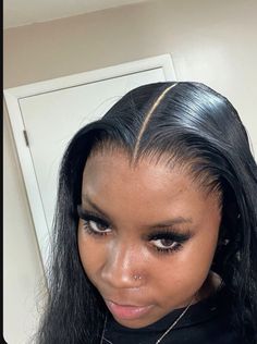 Side Part Wig No Edges, Black Side Part Bob, Middle Part Wig Hairstyles, Black Wig Side Part, Straight Side Part Wig, Lace Frontal Wig Straight, Lace Wigs Styles, Black Hair Inspiration, Hd Lace Frontal Wigs