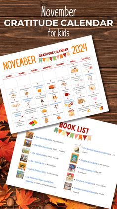 the november and november calendar for kids