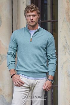 Indulge in our buttery-soft Cashmere/Extrafine Merino Quarter-Zip sweaters, the staple to any wardrobe. Also featuring our Grey Crew Neck Undershirt (2-Pack) Casual Cashmere Half-zip Sweater, Casual Half-zip Cashmere Sweater, Quarter Zip Outfit Men, Quarter Zip Outfit, Blue Cashmere Sweater, Mens Dress Outfits, Mens 1/4 Zip, Mens Fashion Sweaters, Preppy Men