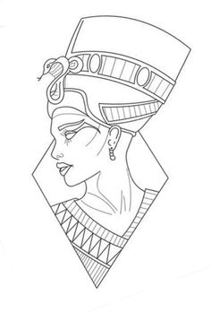 an egyptian woman's head in profile