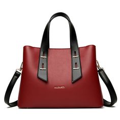 Color: Red Womens Messenger Bag, Commuter Bag, Vintage Elegant, Vintage Handbags, Womens Tote, Global Fashion, Leather Tote Bag, Synthetic Leather, Leather Material