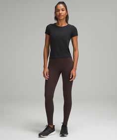 Train Hard, Not Hot. Powered By Everlux, The Wunder Train Collection Is Highly Breathable And Quickly Wicks Sweat So You Feel Less Sweaty During (And After) Your Workout. Designed For Training. Full Length Intended To Sit At Ankle. Waistband Drawcord Keeps Your Leggings In Place So You Dont Have To Pull Them Up. Hidden Pocket In The Waistband Has Space For Your Card And Keys. | Wunder Train High-Rise Tight 31" Train Collection, Running In Cold Weather, Wunder Train, Leggings Hoodie, Tank Top Dress, Hidden Pocket, High Rise Leggings, Black Friday Shopping, Train Hard