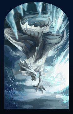 a white dragon is flying through the air