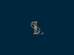 the letter s is made up of lines and curves in gold on a dark blue background