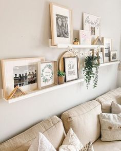 living room ledge ideas Single Living Room Ideas, Picture Wall Ledge Ideas, Living Room Shelf Ideas Wall Shelves, Wall Shelf Behind Sofa, Floating Shelf Picture Display, Living Room Decor Wall Ideas, Picture Shelves Wall Photo Ledge, Lounge Ideas Living Rooms, Ikea Picture Ledge Ideas