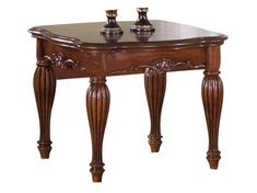 Dreena End Table in Cherry - Ornate Home Cherry Brown, Ornate Furniture, Acme Furniture, Side And End Tables, Black Metal Frame, Poker Table, Living Room Sets, Living Room Table, End Table