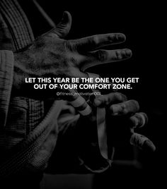 someone holding their hands together with the quote let this year be the one you get out of your comfort zone