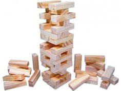 a pile of wooden blocks sitting on top of each other