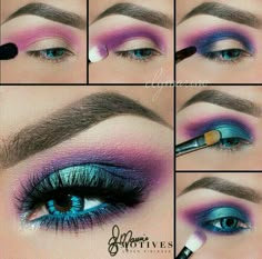 80s Eye Makeup, 80s Makeup Trends, Mermaid Tales, Maquillage Yeux Cut Crease, Eye Glitter, 80s Makeup, Glitter Mermaid, Purple Eye Makeup, Purple Lipstick