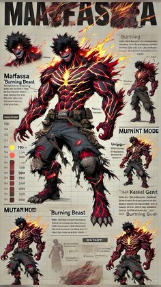 an info sheet shows the different types of monsters in this game, and how they look like