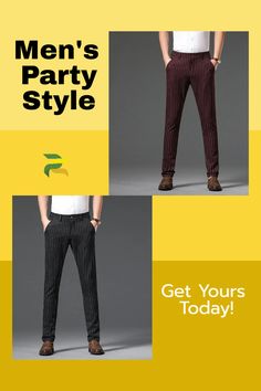 Step out in style with these Slim Fit Stripe Pants, perfect for any men's party outfits pants. Ideal for men’s date night outfit or men’s classy weekend style, these pants are a key piece in trendy work apparel. Combine them with a crisp shirt for an effortlessly chic outfit that's as affordable as it is stylish! Party Outfits Pants, Mens Plaid Dress Pants, Work Apparel, Romper Men, Casual Weekend Style, Party Outfit Men, Casual Weekend Outfit, Men's Dress Pants, Plaid Dress Pants