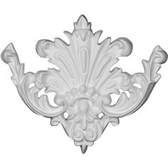 an ornate white corbge on a white background