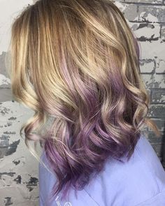 Modern Lob Haircut, Medium Hairstyle Ideas, Blonde Hair With Purple Tips, Haircut Ideas For Women, Medium Hairstyle, Purple Tips, Lob Haircut, New Hair Colors, Bold And Beautiful