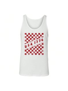 Social Collective brings you must have fashion moments with great quality materials that are sure to brighten your day!Social Collective Usa 1776 Checkerboard 4Th Of July Mens Graphic Cotton Tank Top White Casual    Geometric,Letter,Plaid  Medium Stretch  Men Clothing, size features are:Bust: ,Length: ,Sleeve Length: Cheap 4th Of July Streetwear T-shirt, 4th Of July American Flag Print Cotton Tank Top, American Flag Print Cotton T-shirt For Streetwear, Independence Day Flag Print Sleeveless Tank Top, American Flag Print Cotton Tank Top, Cotton Tank Top, White Tank Top, White Casual, Brighten Your Day