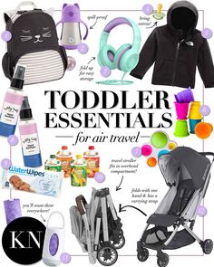 an image of toddler essentials for a travel trip