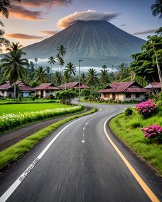 an image of a road going to the top of a mountain