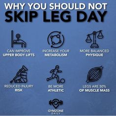 a poster with the words, why you should not skip leg day and how to use it