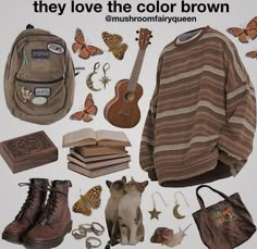 Grunge Autumn Aesthetic Outfits, Earthtone Aesthetic Outfits, Wilburcore Aesthetic, Morgancore Aesthetic Outfits, Autumn Aesthetic Clothes Vintage, Grunge Brown Aesthetic, Fall Aesthetic Outfit Vintage, Cryptid Academia Outfits, Brown Grunge Outfit