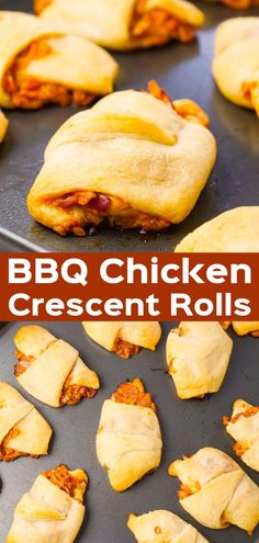 the bbq chicken crescent rolls are ready to be baked in the oven and eaten