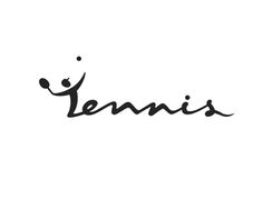 the word tennis written in cursive ink