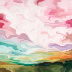 art print of a sunrise painting with swirling brushstrokes in pastel clouds Sunrise Painting, Pastel Clouds, Illustration Styles, Color Palette Bright, Sky Painting, Sky Art, You're Beautiful