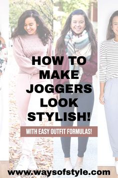 What to Wear With Joggers: Plus 21 Timeless Outfits - This collection of classic jogger looks will show you the many stylish ways you can rock your favorite joggers! Whether you're a fashionista or just love comfort, these looks will transform your jogger game forever! (I'm including outfit formulas too!) Read how you can do this too and learn how to maximize your closet! By Ways of Style #joggeroutfits #joggerlooks #joggerstyle Jogger Pants For Work, Shirts With Joggers Outfit, Joggers With Denim Shirt, What To Wear To The Gym Beginners, Cute Jogger Outfits Spring, Mom Jogger Outfit, Jogger Pants Outfit Women Plus Size, Khaki Jogger Pants Outfit, Chic Joggers Outfit