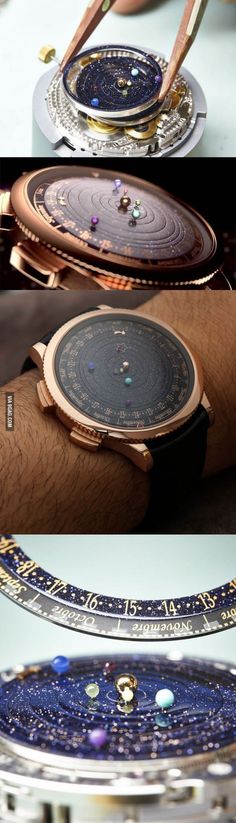 Don't think I will ever have enough money for this... but it is beautiful Astronomical Watch, Solar Watch, Solar System, Cool Watches, Cool Gadgets, Cute Jewelry, Cool Things, Things To Buy, بلاك بينك