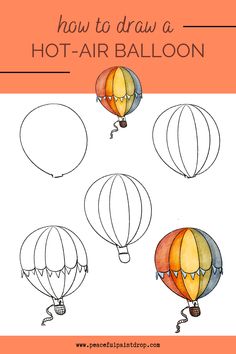 how to draw a hot air balloon