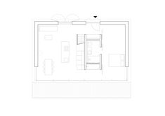 the floor plan for an apartment with two beds and one living room, as well as a kitchen