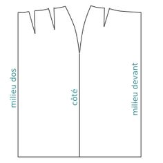 the front and back view of a women's blouse pattern, with measurements for it