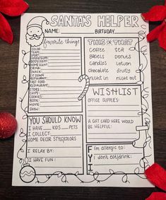 a santa's helper activity sheet for kids to do on the holiday season