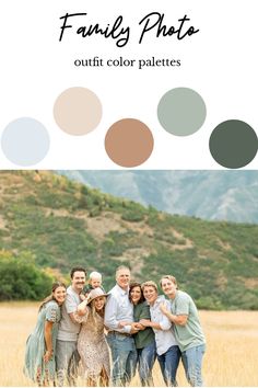 a family photo with the color palettes