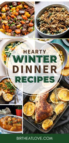 Looking for hearty winter dinner ideas for cold weather? Here's some good recipes for winter dinners that make good cozy meals when it's cold out. You'll find nourishing winter dinner recipes good for weeknight dinners and family meals. Check out these cozy meals! #dinner #familymeals #winterrecipes