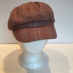 Nwot Woman’s Plaid Newsboy Cap Fully Lined Never Worn Comes In A Pink Storage Bag Shades Of Maroon, Blue, And Tan (9349) Newsboy Cap Aesthetic, Cap Aesthetic, Pink Storage, Oc Fashion, Grandma Aesthetic, Funky Accessories, Shades Of Maroon, College Wardrobe, Ideal Closet