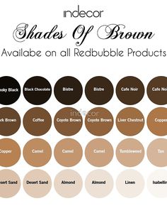 "Brown Color Palette | Shades Of Brown | All Colors Available On All Redbubble Products On Indecor" Scarf for Sale by indecor | Redbubble Shade Of Brown Colour Palettes, Shade Of Brown Outfit, Coffee Brown Paint Color, Brown Hues Colour Palettes, Aesthetic Shades Of Brown, Coffee Brown Color Palette, Brown Shades Aesthetic, Brown Paint Palette, Shades Of Brown Colour Palettes