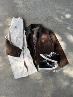 Light Brown Jacket Outfit, Granola Boy Aesthetic, Granola Boy, Brown Jacket Outfit, Light Brown Jacket, Essentials Outfit, Granola Outfits, Simple Streetwear, Ames Iowa