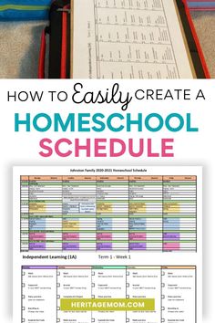 a printable homeschool schedule with the title how to easily create a homeschool schedule