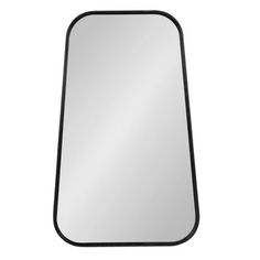 a black rectangular mirror on a white background