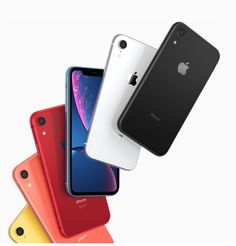 several iphones in different colors and sizes