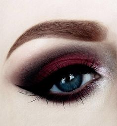 Red And Black Eye Makeup, Emo Eye Makeup, Daughter Of Darkness, Black Wedding Makeup, Black And Red Makeup, Red Makeup Looks, Glam Eye Makeup, Dark Makeup Looks