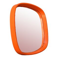 an orange mirror is shown against a white background