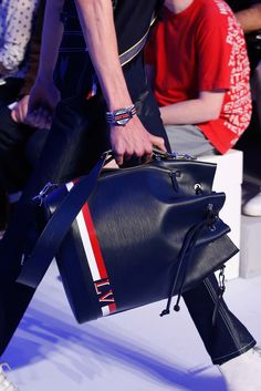 Louis Vuitton Spring 2016 Menswear Fashion Show Details #louisvuitton #menswear #fashion #accessory Menswear Details, 2016 Menswear, It Bag, Handbag Heaven, June 15, Black Bag, Louis Vuitton Twist Bag, Beautiful Bags, Red White And Blue