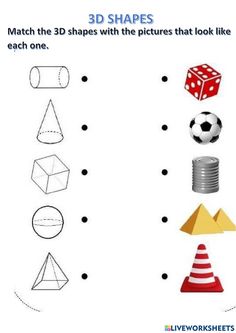 a worksheet with different shapes and numbers