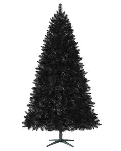 a black christmas tree on a white background