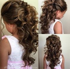 Flower Girl Updo, First Communion Hairstyles, Kids Hairstyles For Wedding, Girls Updo, Bride Flower, Flower Girl Hairstyles