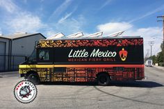 a mexican food truck parked in a parking lot